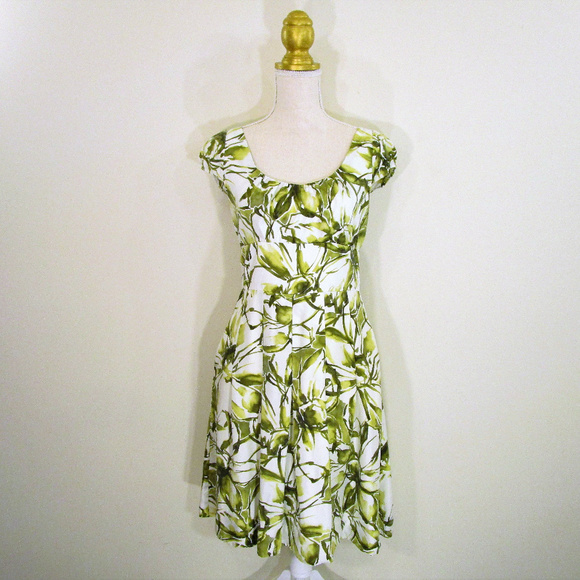 Banana Republic Dresses & Skirts - Banana Republic 100% Silk Flare Dress Green Leaf